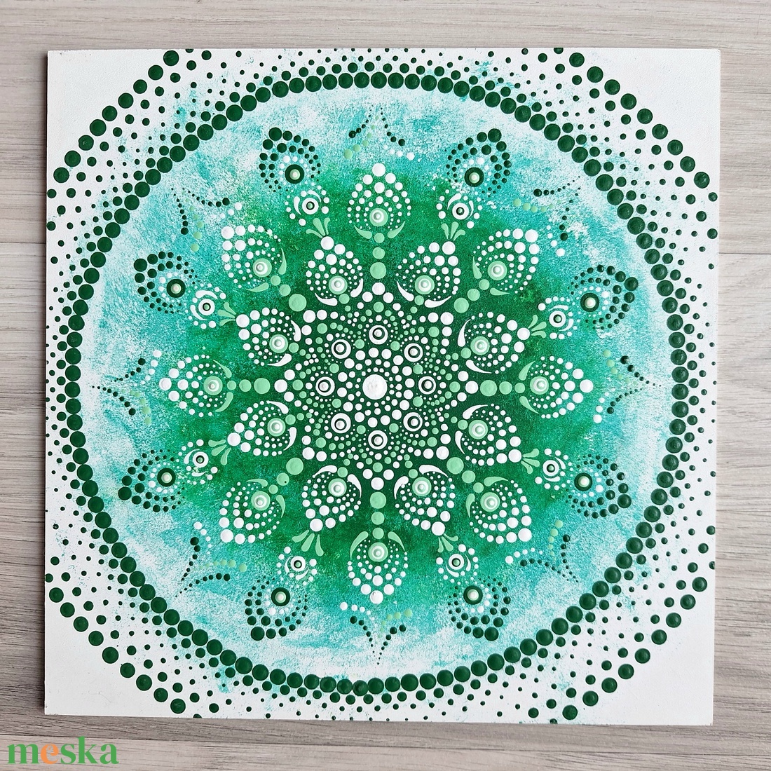Pontozott mandala - Zöld, fehér - otthon & életmód - dekoráció - spiritualitás - mandala - Meska.hu Pontozott mandala - Zöld, fehér - otthon & életmód - dekoráció - spiritualitás - mandala - Meska.hu
