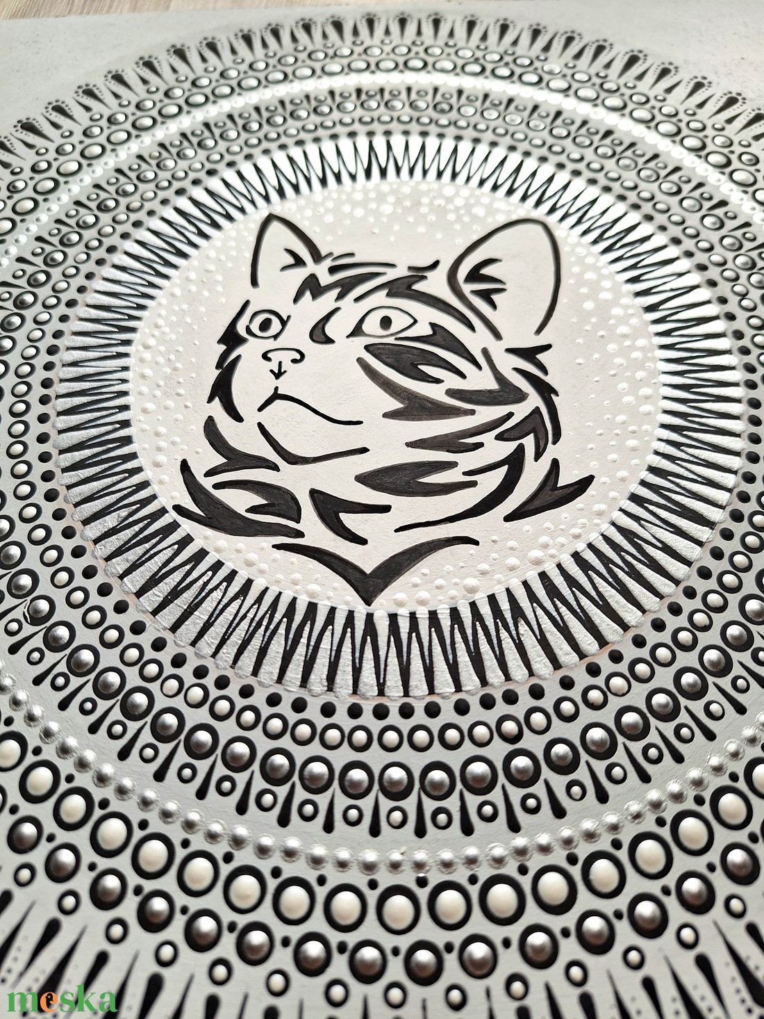 Pontozott mandala - cica, szürke - otthon & életmód - dekoráció - spiritualitás - mandala - Meska.hu Pontozott mandala - cica, szürke - otthon & életmód - dekoráció - spiritualitás - mandala - Meska.hu