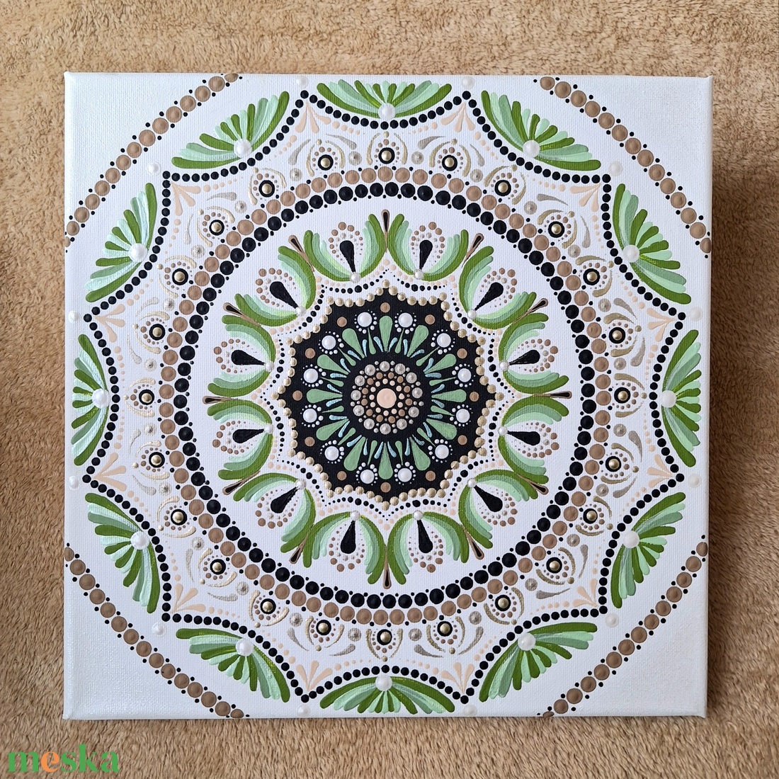 Pontozott mandala - 30x30 cm - otthon & életmód - dekoráció - kép & falikép - vászonkép - Meska.hu Pontozott mandala - 30x30 cm - otthon & életmód - dekoráció - kép & falikép - vászonkép - Meska.hu