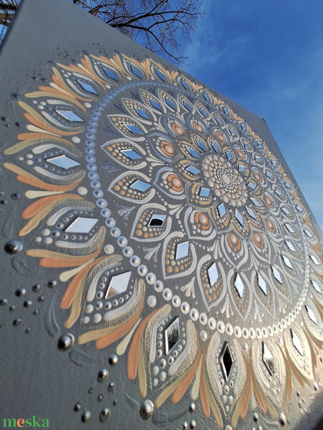 Pontozott mandala- Tükörmozaik, szürke - otthon & életmód - dekoráció - spiritualitás - mandala - Meska.hu Pontozott mandala- Tükörmozaik, szürke - otthon & életmód - dekoráció - spiritualitás - mandala - Meska.hu
