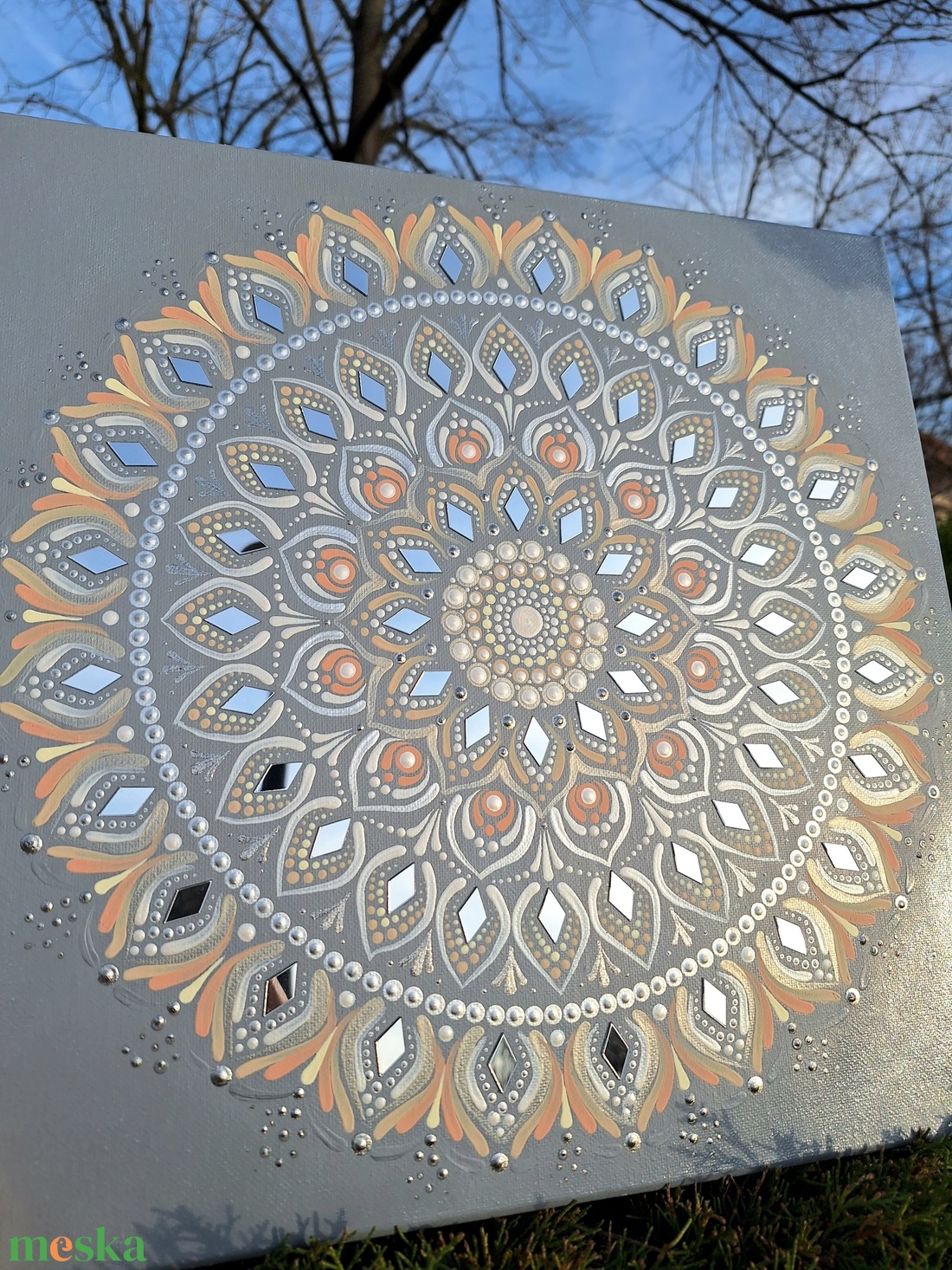 Pontozott mandala- Tükörmozaik, szürke - otthon & életmód - dekoráció - spiritualitás - mandala - Meska.hu Pontozott mandala- Tükörmozaik, szürke - otthon & életmód - dekoráció - spiritualitás - mandala - Meska.hu
