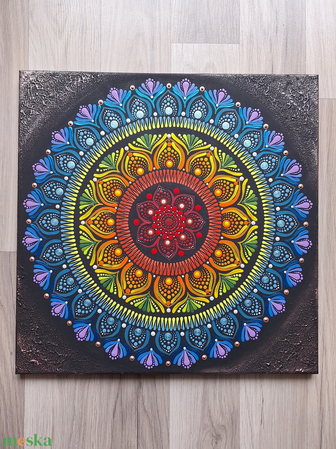 Pontozott mandala- 7 csakra - otthon & életmód - dekoráció - spiritualitás - mandala - Meska.hu