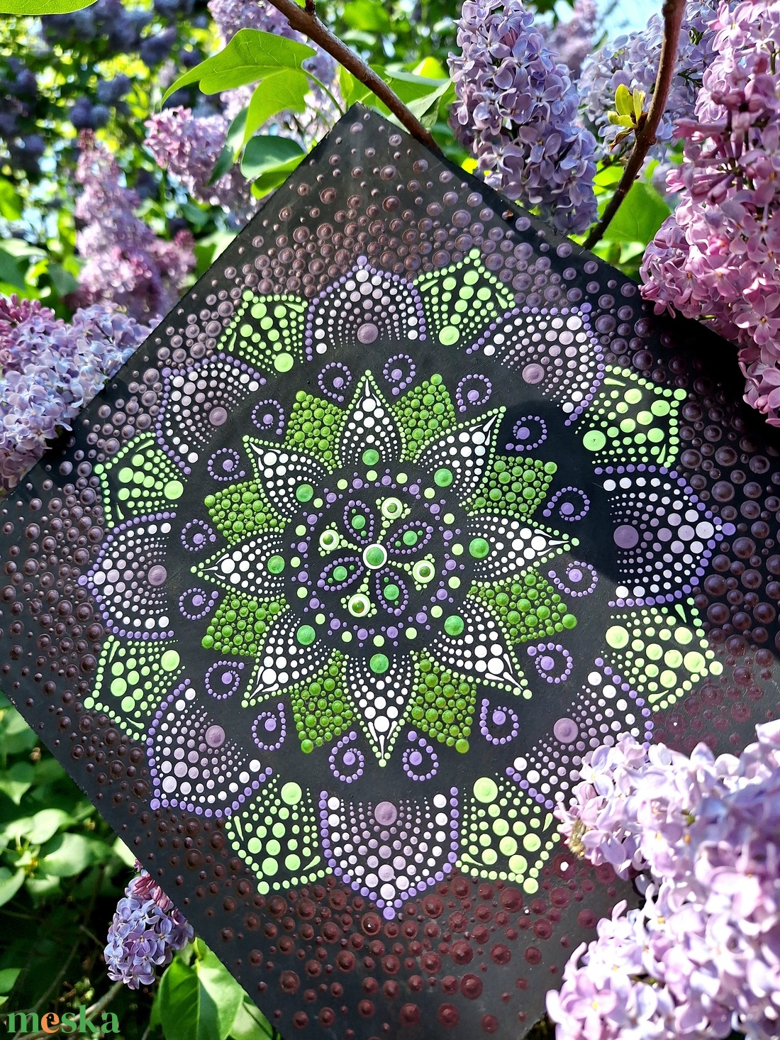 Pontozott mandala - Zöld, lila, fehér - otthon & életmód - dekoráció - spiritualitás - mandala - Meska.hu Pontozott mandala - Zöld, lila, fehér - otthon & életmód - dekoráció - spiritualitás - mandala - Meska.hu
