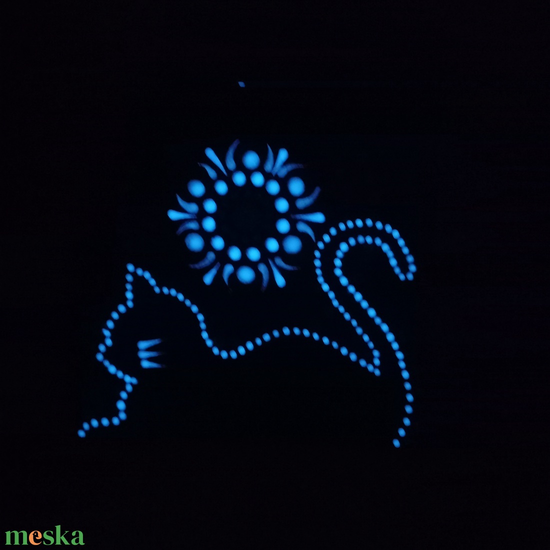 Pontozott mandala- Hűtőmágnes cica - otthon & életmód - dekoráció - spiritualitás - mandala - Meska.hu