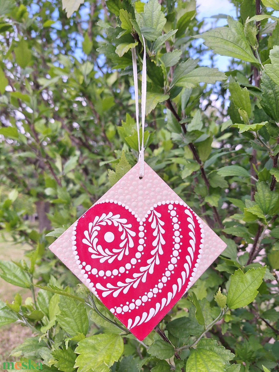 Pontozott mandala - Szív függő - otthon & életmód - dekoráció - spiritualitás - mandala - Meska.hu