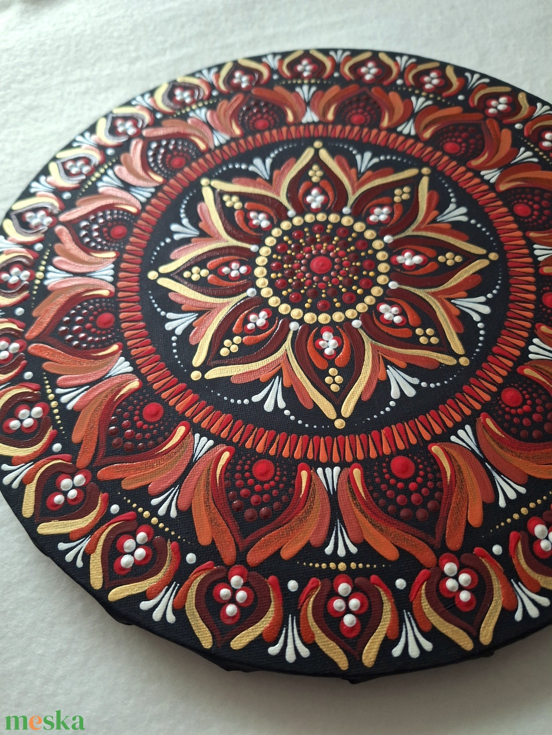 Pontozott mandala- Vörös- narancs - otthon & életmód - dekoráció - spiritualitás - mandala - Meska.hu