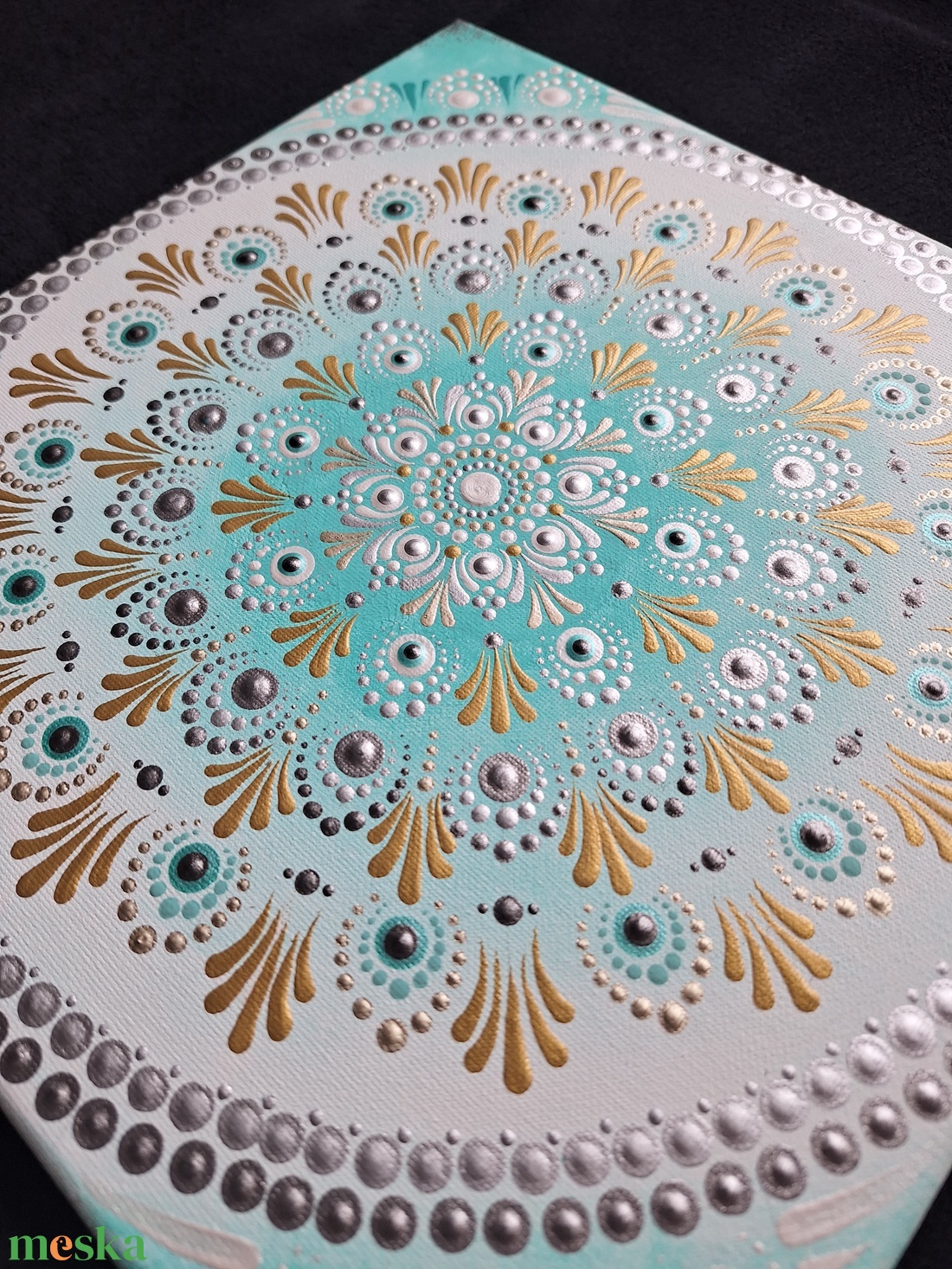 Pontozott mandala - Türkiz Harmónia - otthon & életmód - dekoráció - spiritualitás - mandala - Meska.hu