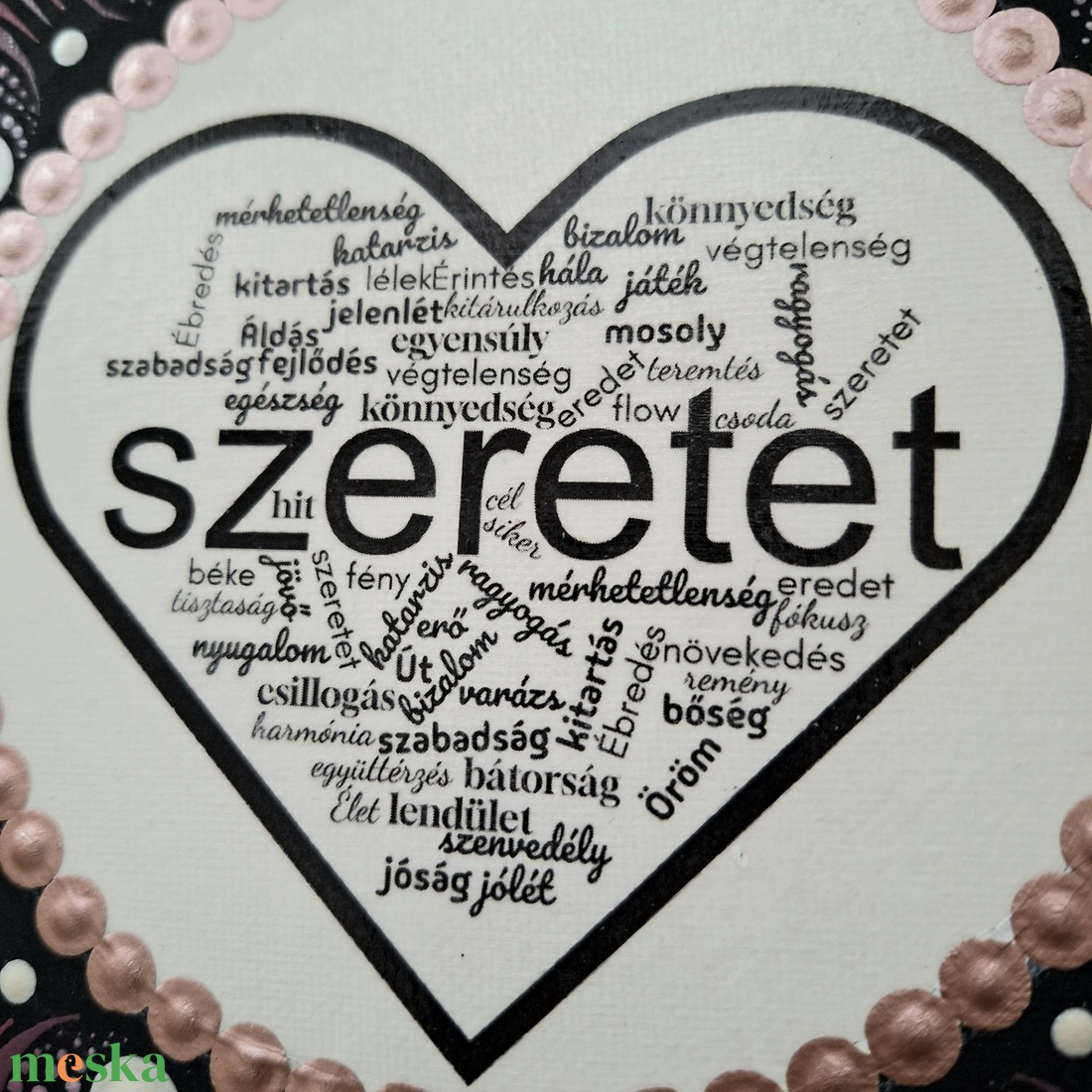 Pontozott mandala - Szeretet - otthon & életmód - dekoráció - kép & falikép - vászonkép - Meska.hu