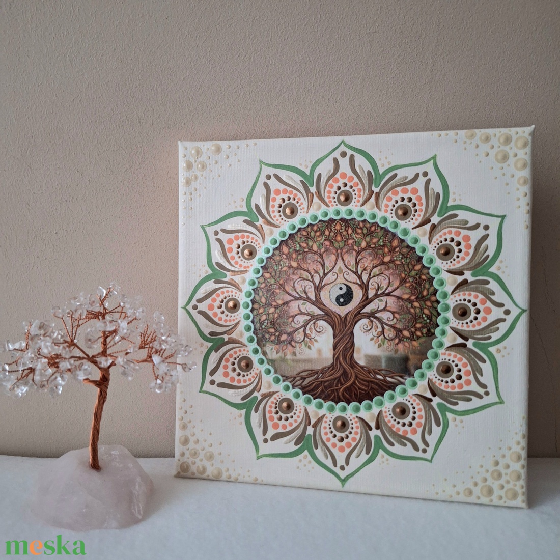 Pontozott mandala - Egyensúly - otthon & életmód - dekoráció - kép & falikép - vászonkép - Meska.hu