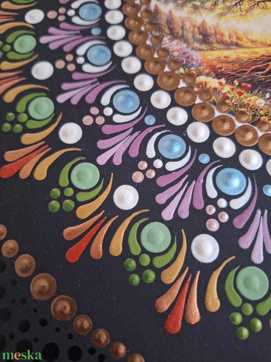 Pontozott mandala - Négy évszak Életfa - otthon & életmód - dekoráció - spiritualitás - mandala - Meska.hu