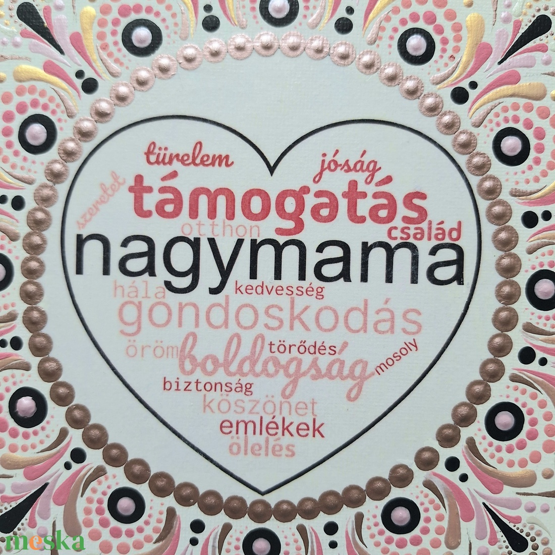 Pontozott mandala - NAGYMAMA - otthon & életmód - dekoráció - kép & falikép - vászonkép - Meska.hu