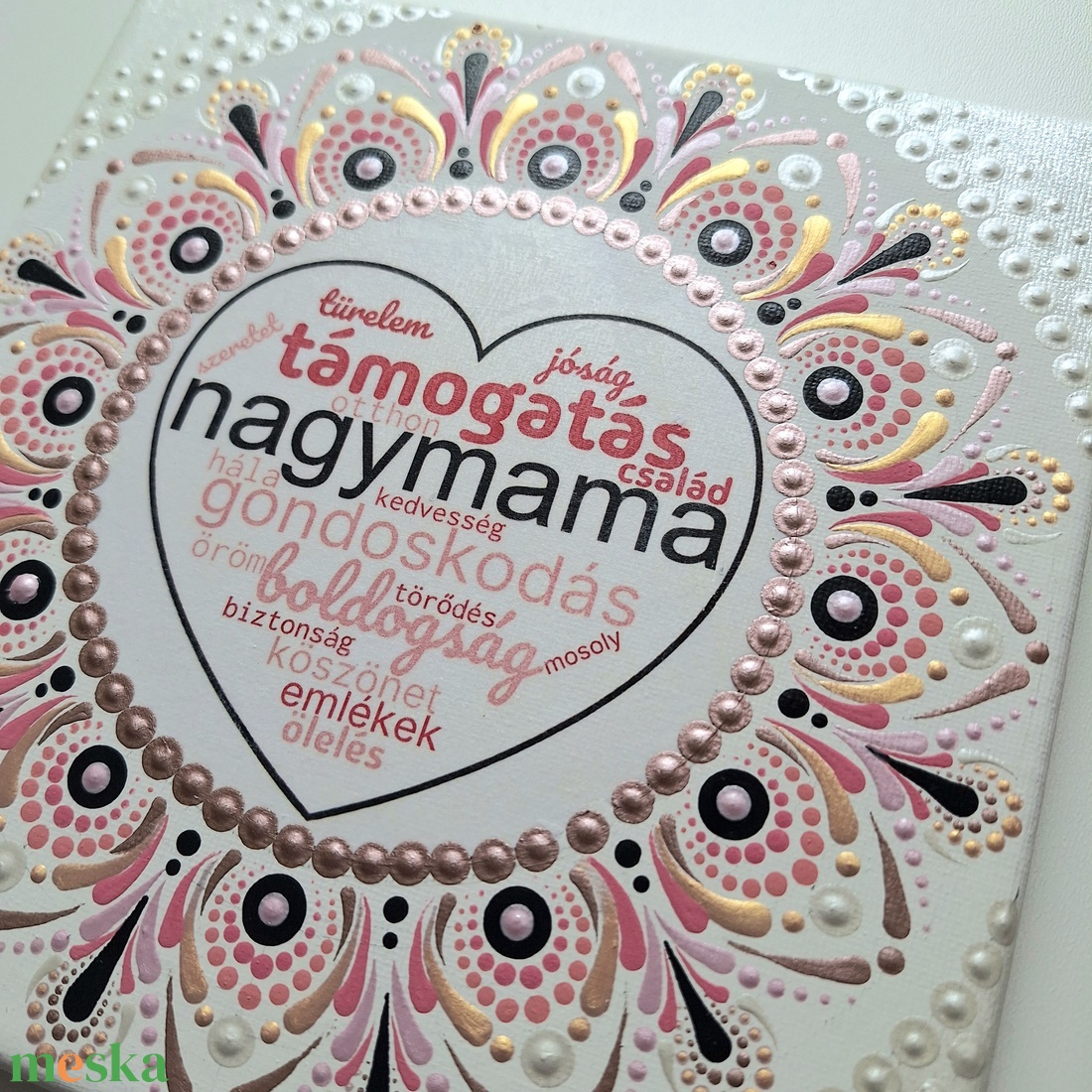 Pontozott mandala - NAGYMAMA - otthon & életmód - dekoráció - kép & falikép - vászonkép - Meska.hu