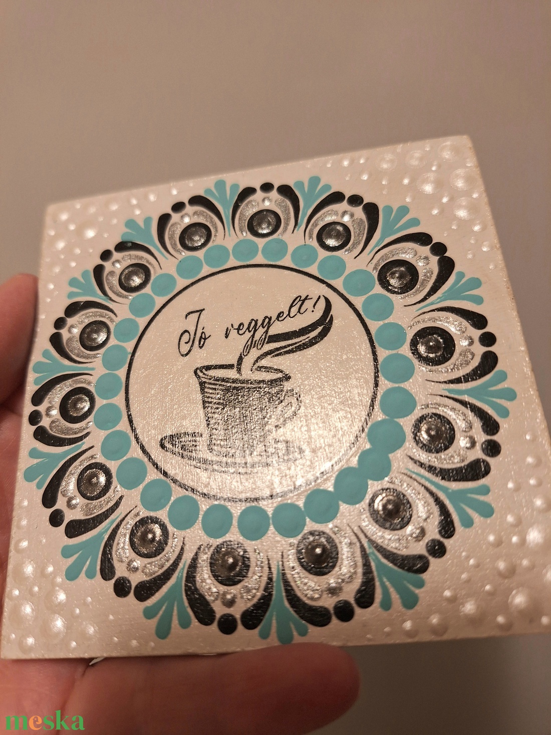 Pontozott mandala- Hűtőmágnes Jó reggelt - otthon & életmód - dekoráció - spiritualitás - mandala - Meska.hu