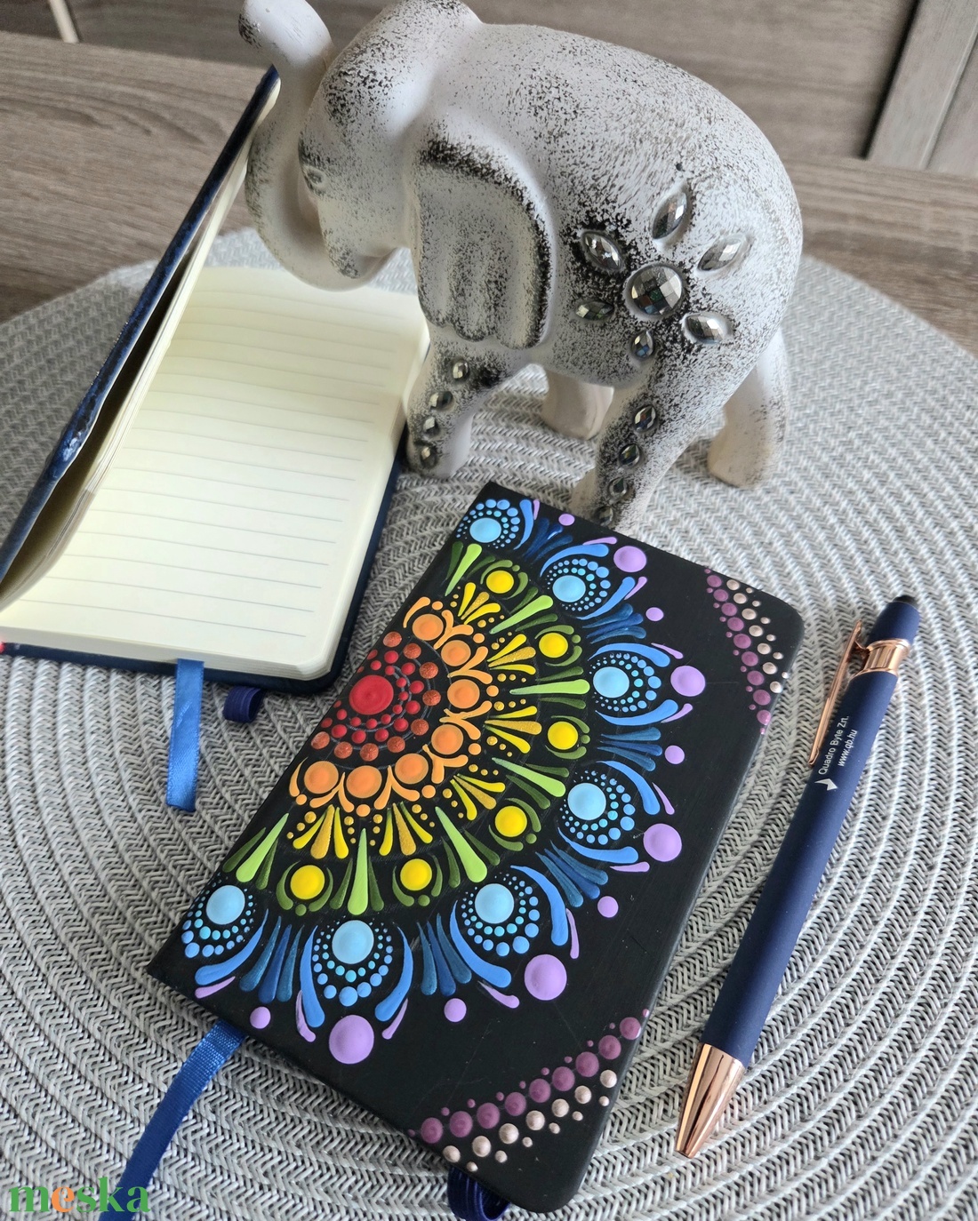 Csakra mandala notesz 9�14 cm - kézzel díszített egyedi jegyzetfüzet - otthon & életmód - papír, írószer - jegyzetfüzet & napló - Meska.hu