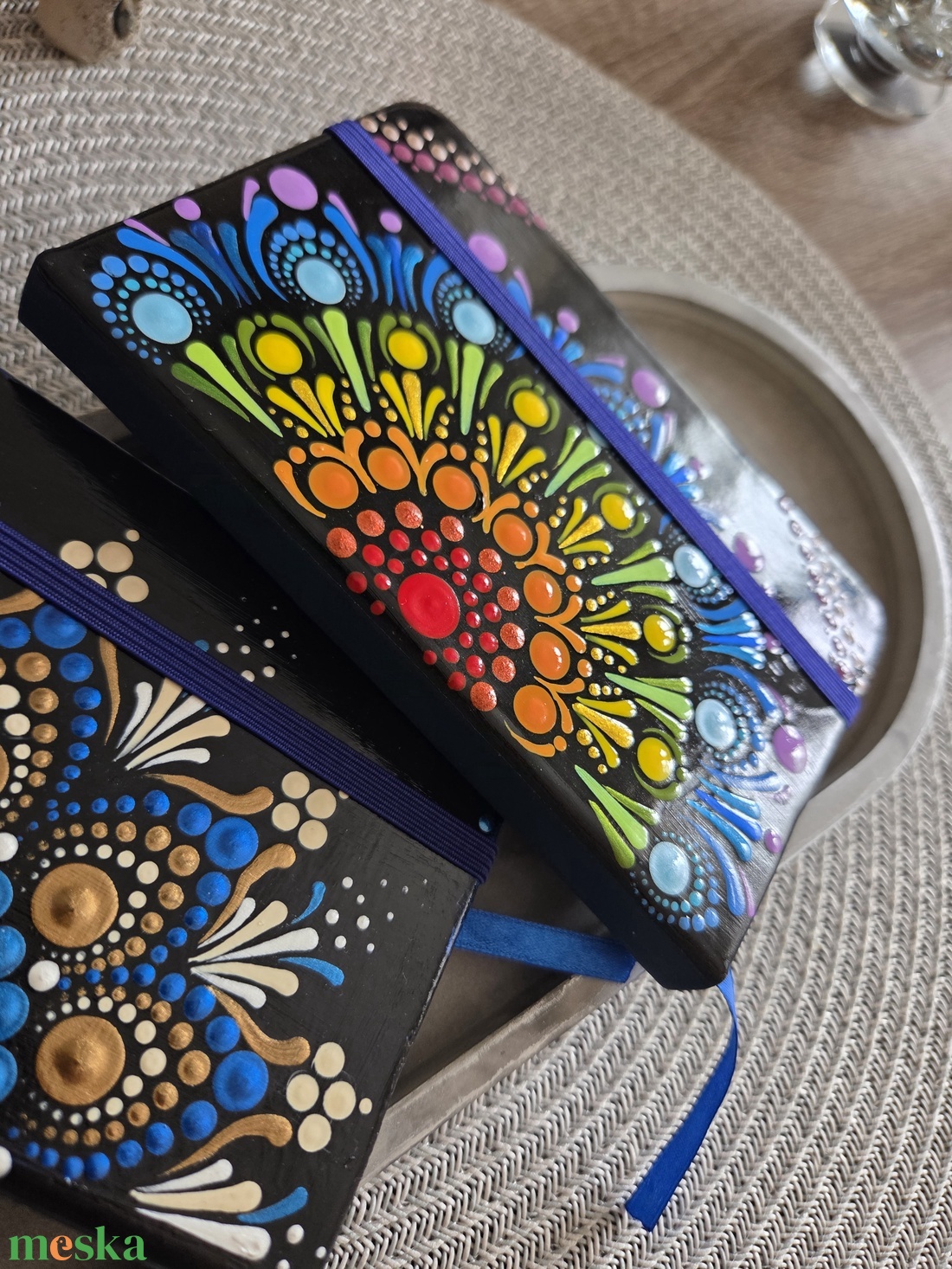 Csakra mandala notesz 9�14 cm - kézzel díszített egyedi jegyzetfüzet - otthon & életmód - papír, írószer - jegyzetfüzet & napló - Meska.hu