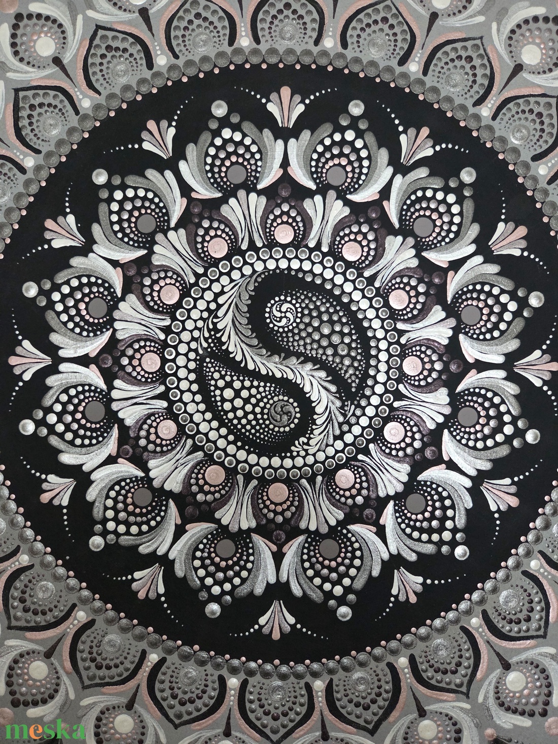 Pontozott mandala - Jin-jang - otthon & életmód - dekoráció - spiritualitás - mandala - Meska.hu