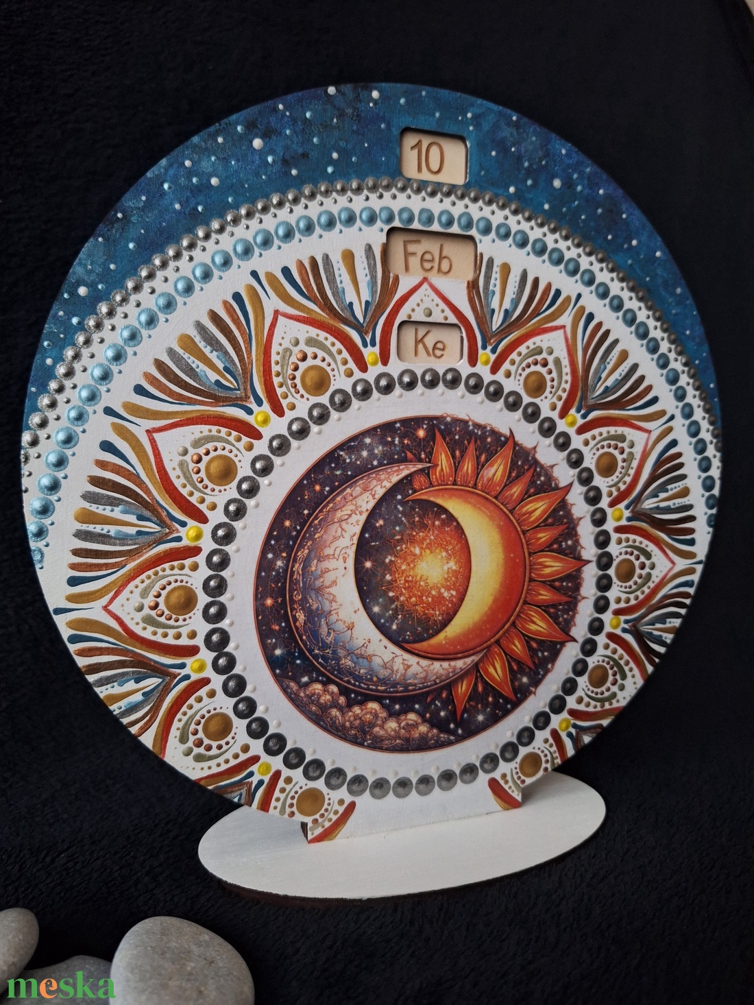 Öröknaptár - Nap-Hold, kézzel készített dekoráció - otthon & életmód - dekoráció - spiritualitás - mandala - Meska.hu