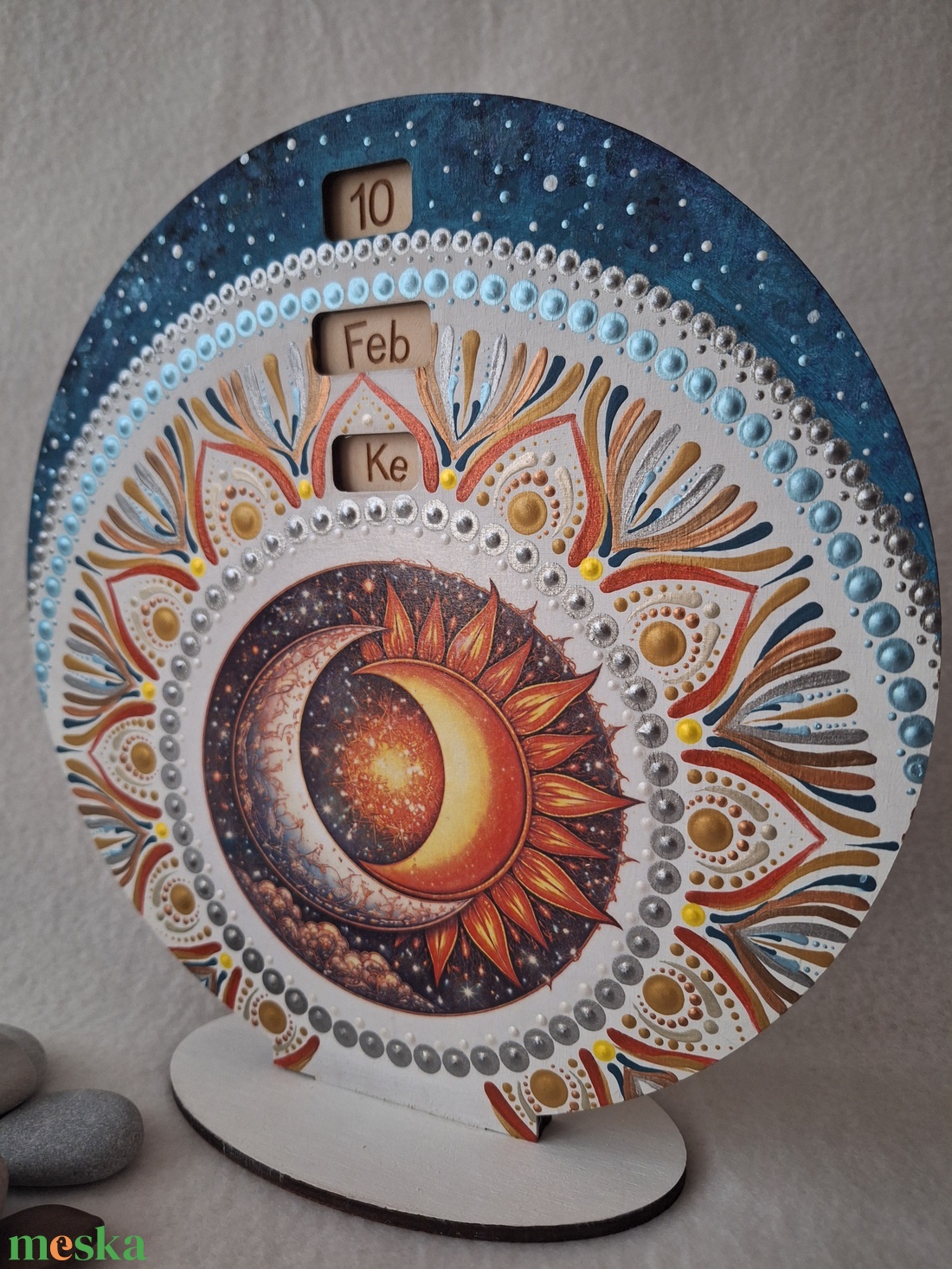 Öröknaptár - Nap-Hold, kézzel készített dekoráció - otthon & életmód - dekoráció - spiritualitás - mandala - Meska.hu