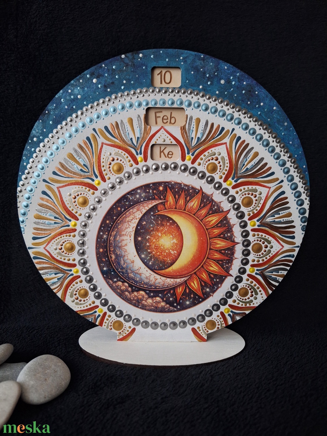 Öröknaptár - Nap-Hold, kézzel készített dekoráció - otthon & életmód - dekoráció - spiritualitás - mandala - Meska.hu