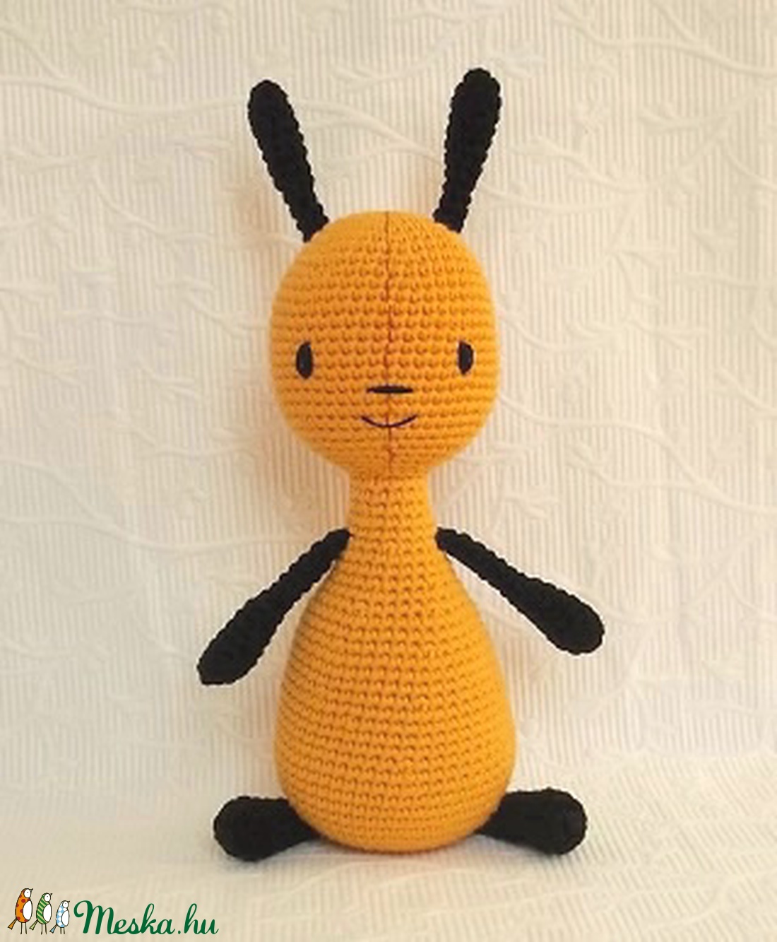  Flop 25 cm horgolt mesefigura- napsárga - játék & sport - plüssállat & játékfigura - más figura - Meska.hu