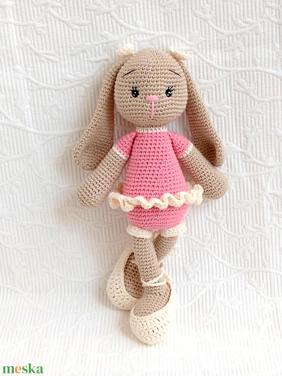 Nyuszi balerina - horgolt - 25 cm - játék & sport - plüssállat & játékfigura - nyuszi - Meska.hu