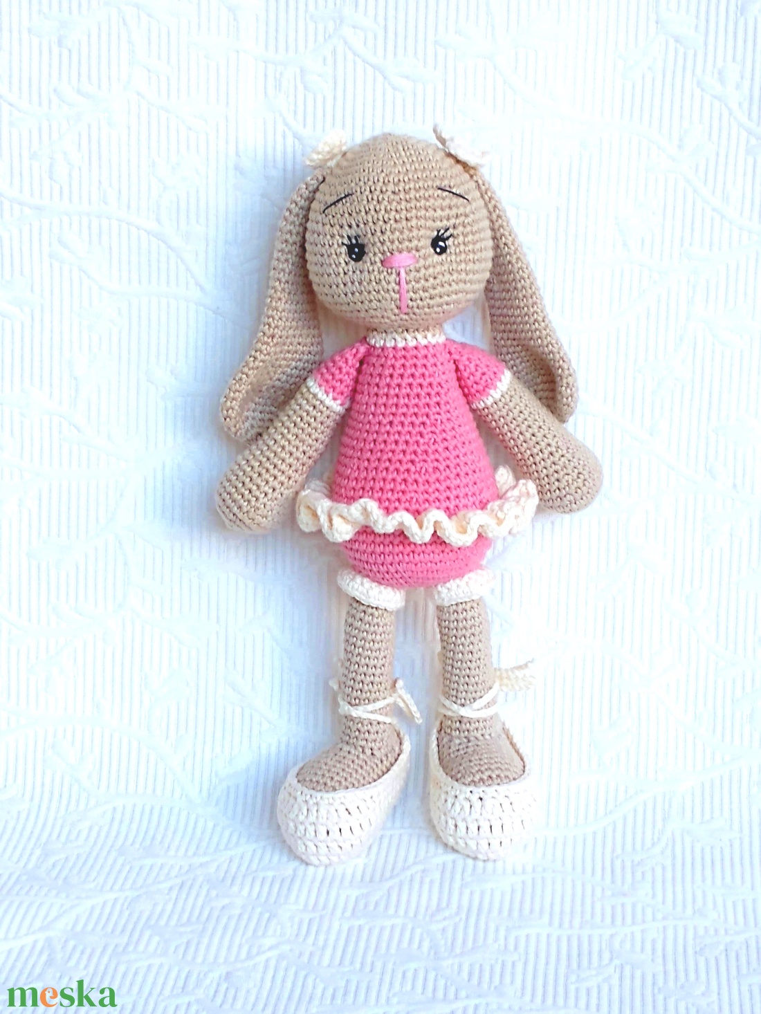 Nyuszi balerina - horgolt - 25 cm - játék & sport - plüssállat & játékfigura - nyuszi - Meska.hu