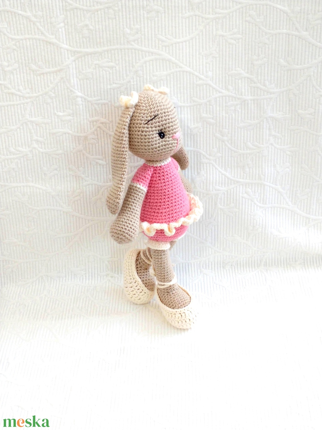 Nyuszi balerina - horgolt - 25 cm - játék & sport - plüssállat & játékfigura - nyuszi - Meska.hu