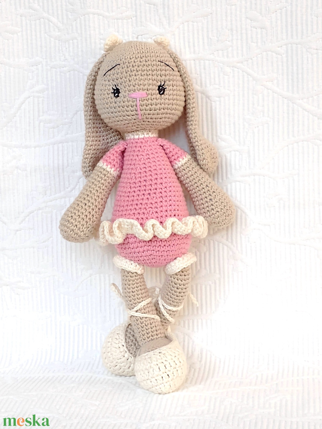 Nyuszi balerina - horgolt - 25 cm  - játék & sport - plüssállat & játékfigura - nyuszi - Meska.hu