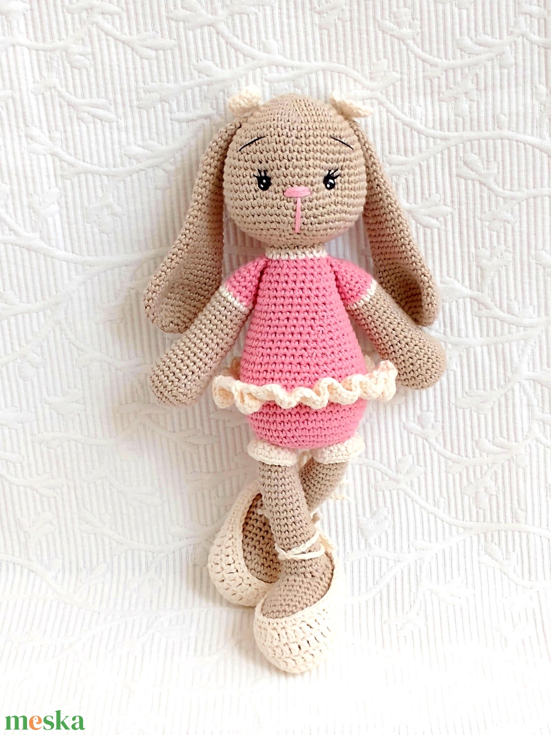 Nyuszi balerina - horgolt - 25 cm  - játék & sport - plüssállat & játékfigura - nyuszi - Meska.hu