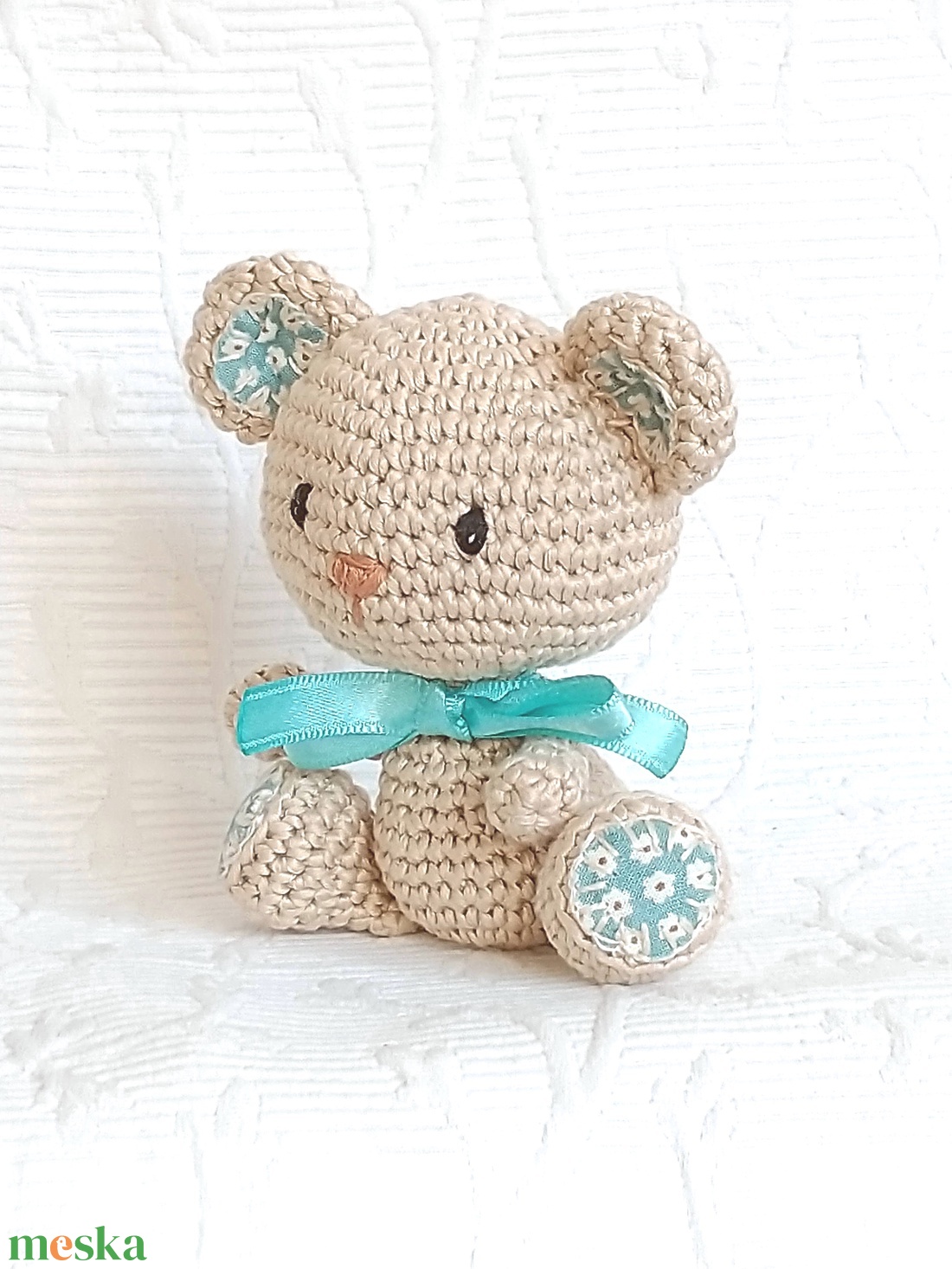 Horgolt Maci  - türkiz talpú - amigurumi marokállat  - játék & sport - plüssállat & játékfigura - maci - Meska.hu