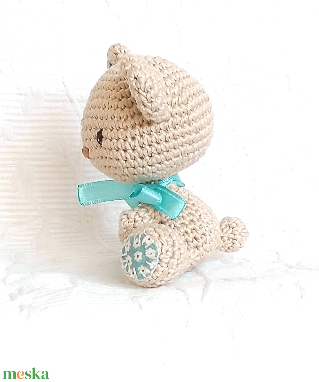 Horgolt Maci  - türkiz talpú - amigurumi marokállat  - játék & sport - plüssállat & játékfigura - maci - Meska.hu