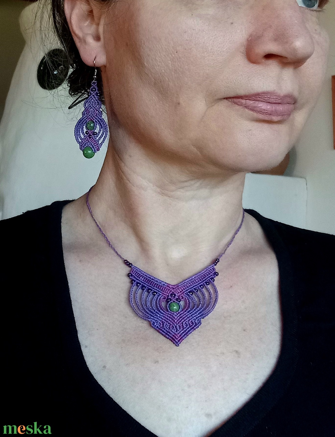 Lila /viola makramé fülbevaló - ékszer - fülbevaló - lógó fülbevaló - Meska.hu Lila /viola makramé fülbevaló - ékszer - fülbevaló - lógó fülbevaló - Meska.hu