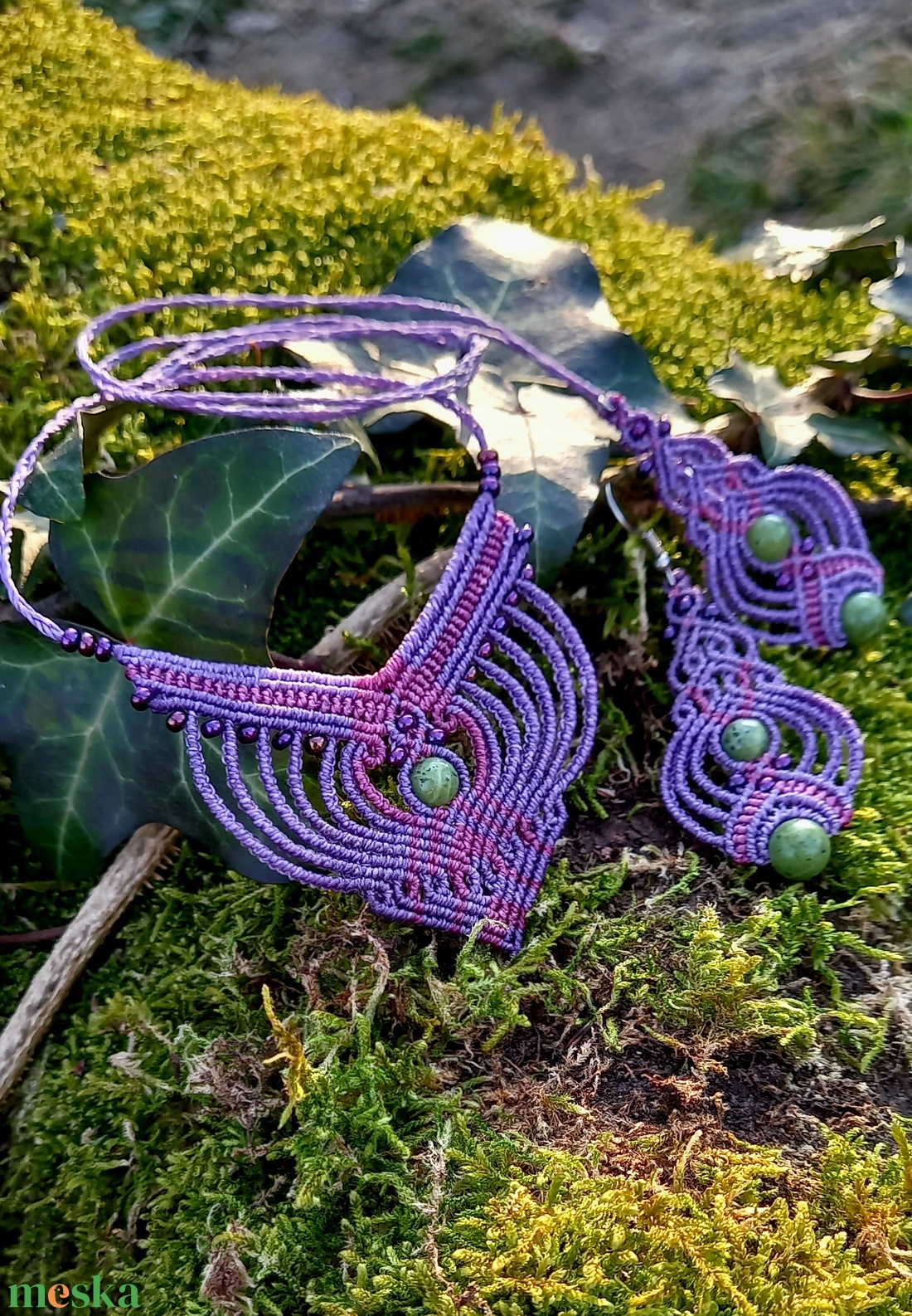 Lila /viola makramé fülbevaló - ékszer - fülbevaló - lógó fülbevaló - Meska.hu Lila /viola makramé fülbevaló - ékszer - fülbevaló - lógó fülbevaló - Meska.hu
