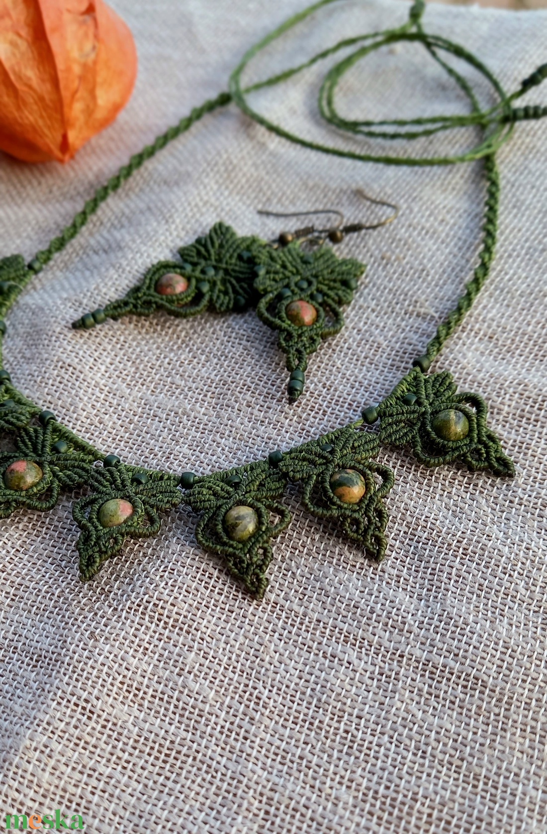 Oliva/unakit makramé ékszerszett - ékszer - ékszerszett - Meska.hu