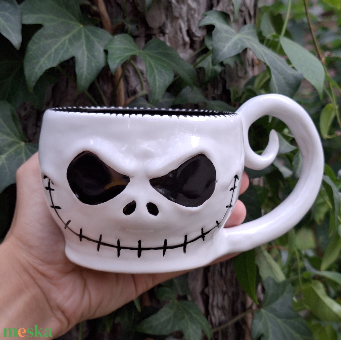 Jack Skellington Halloween bögre - otthon & életmód - konyhafelszerelés, tálalás - tálalás - bögre & csésze - Meska.hu