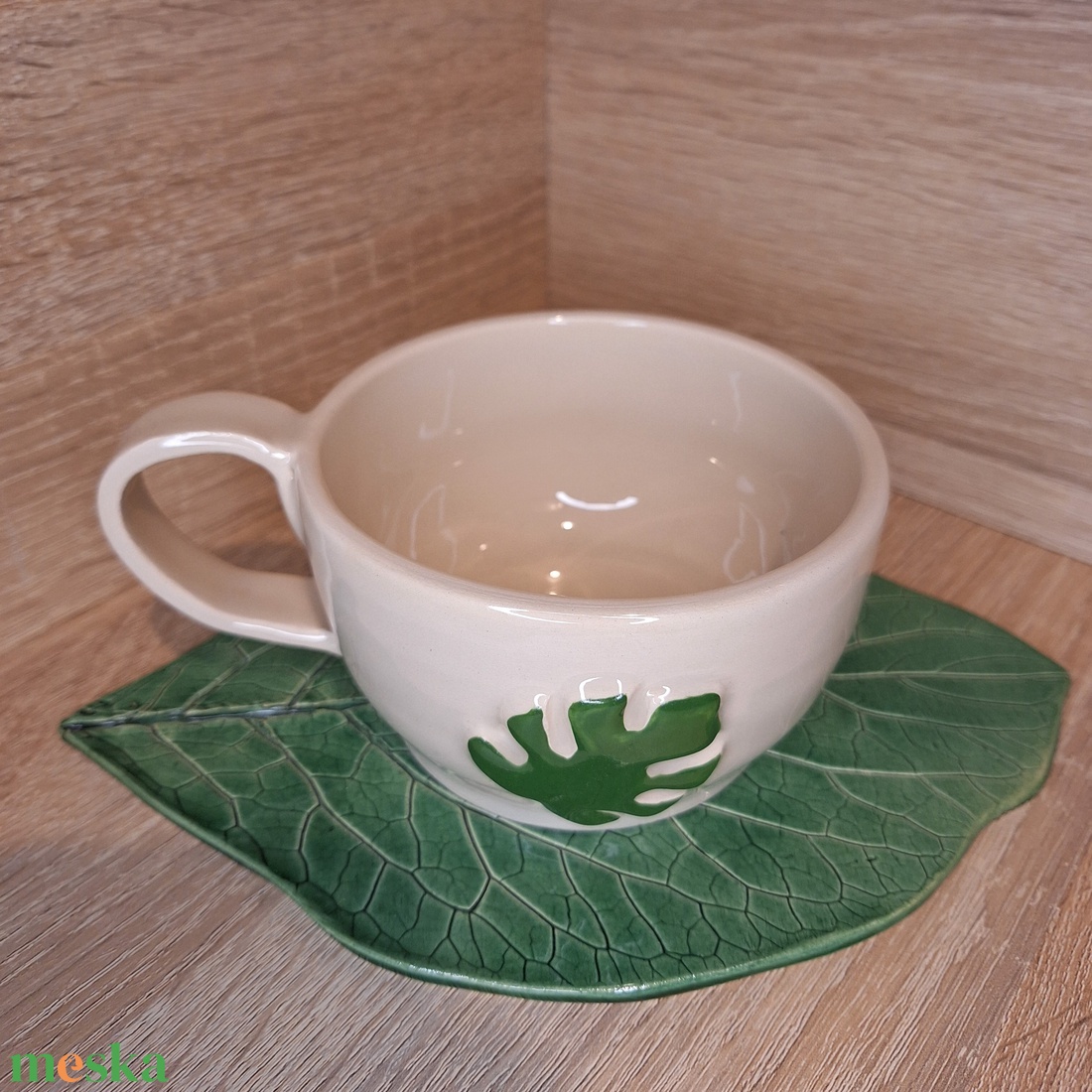 Pálmaleveles bögre - otthon & életmód - konyhafelszerelés, tálalás - tálalás - bögre & csésze - Meska.hu