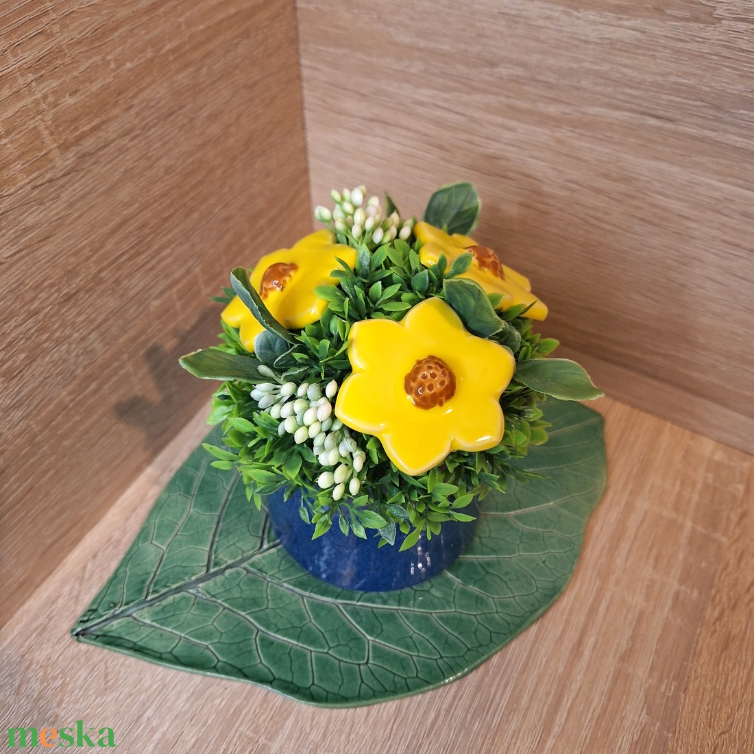 Valentin napi Kerámia virágbox - Sötétkék 2 - otthon & életmód - virágdekoráció - virágok - virágbox - Meska.hu