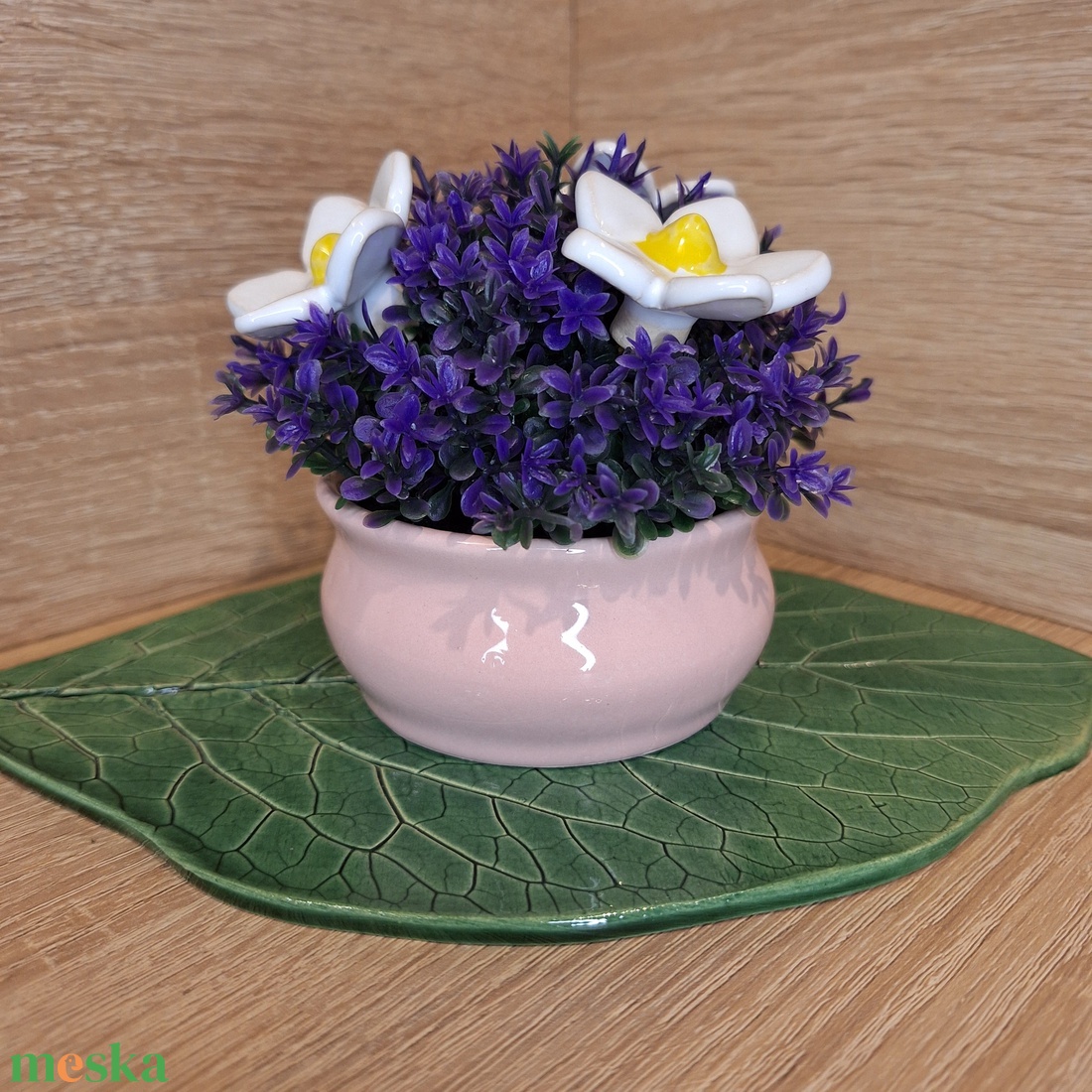 Valentin napi Kerámia virágbox - Rózsaszín - otthon & életmód - virágdekoráció - virágdíszek - virágdísz kaspóban - Meska.hu