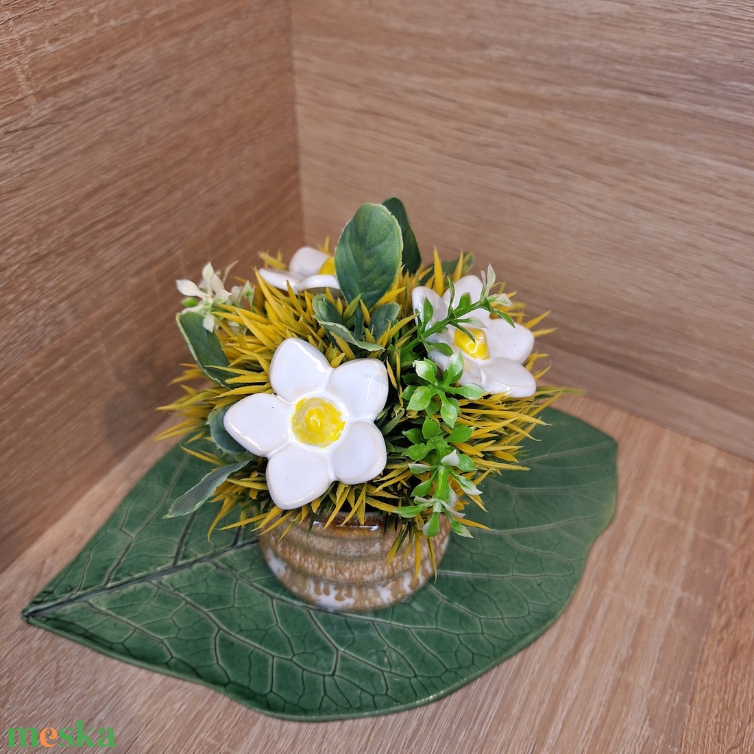 Valentin napi Kerámia virágbox - Arany - otthon & életmód - virágdekoráció - virágdíszek - virágdísz kaspóban - Meska.hu