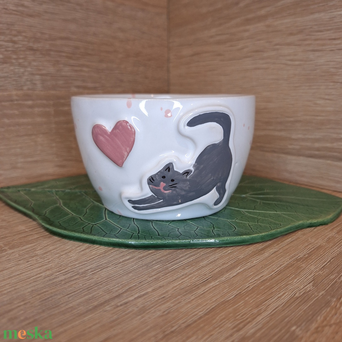 Valentin napi cicás csésze 1 - otthon & életmód - konyhafelszerelés, tálalás - tálalás - bögre & csésze - Meska.hu