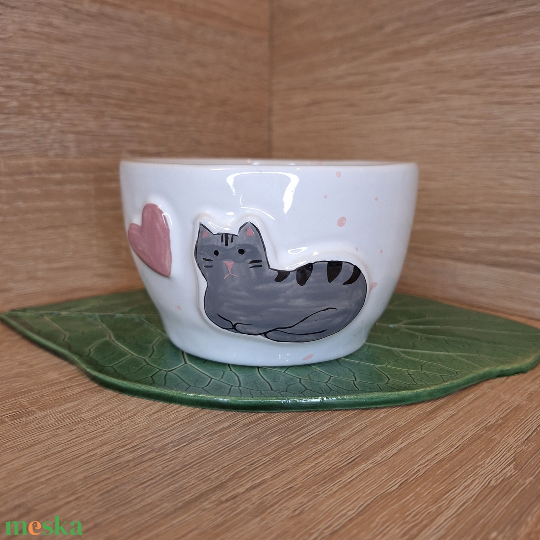 Valentin napi cicás csésze 2 - otthon & életmód - konyhafelszerelés, tálalás - tálalás - bögre & csésze - Meska.hu