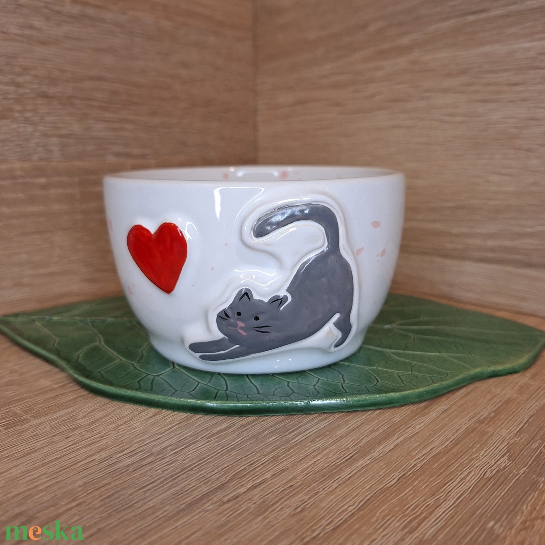 Valentin napi cicás csésze 4 - otthon & életmód - konyhafelszerelés, tálalás - tálalás - bögre & csésze - Meska.hu