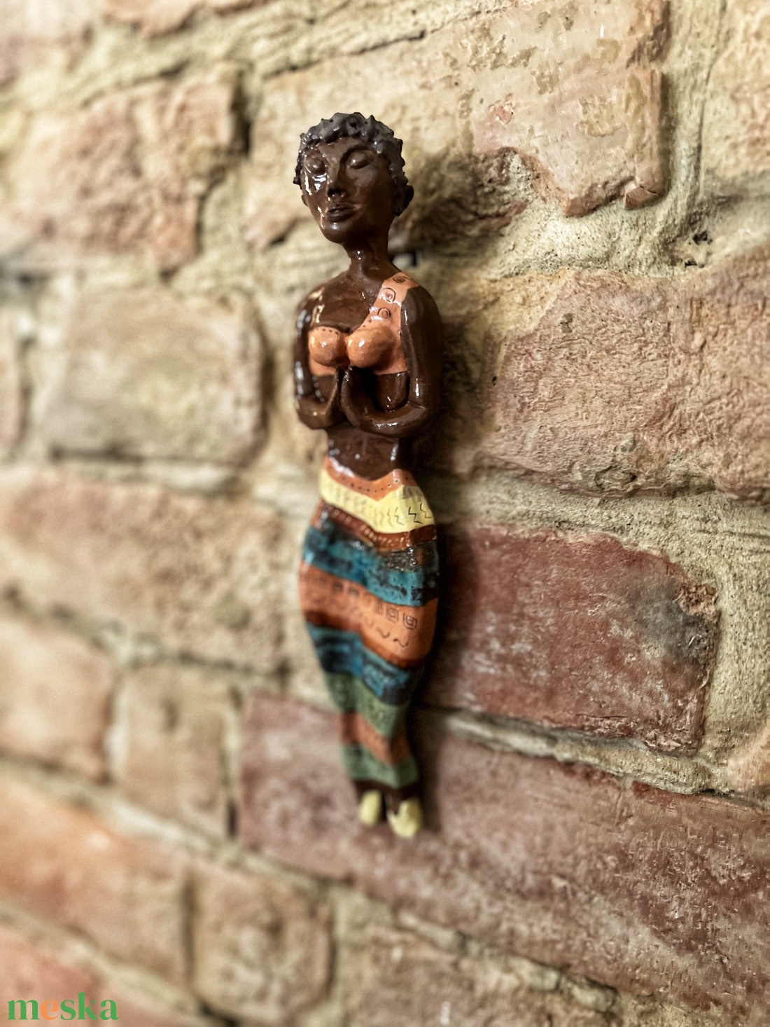 Kerámia fali figura  kézzel készült, 20 cm, egyedi dekoráció - otthon & életmód - dekoráció - fali és függő dekoráció - függődísz - Meska.hu