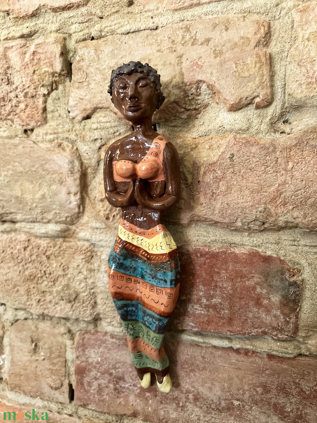 Kerámia fali figura  kézzel készült, 20 cm, egyedi dekoráció - otthon & életmód - dekoráció - fali és függő dekoráció - függődísz - Meska.hu