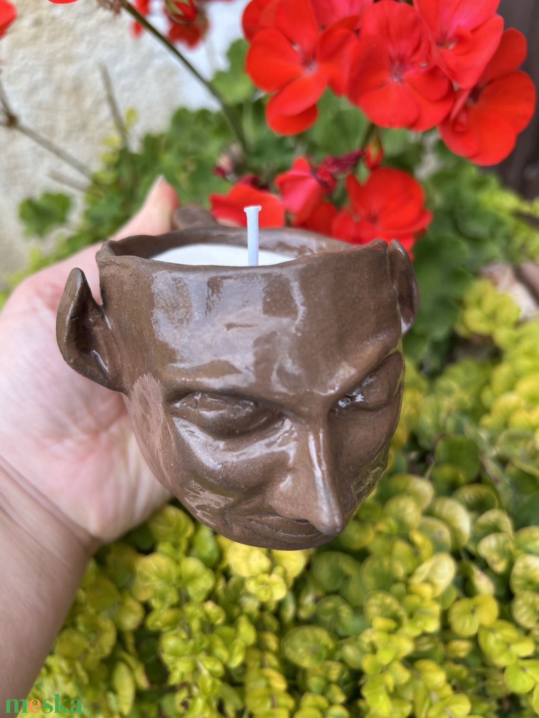 Kézzel készített manófej gyertya kerámia mécsestartó szójaviaszból - otthon & életmód - gyertya, illat, aroma - gyertya - Meska.hu Kézzel készített manófej gyertya kerámia mécsestartó szójaviaszból - otthon & életmód - gyertya, illat, aroma - gyertya - Meska.hu