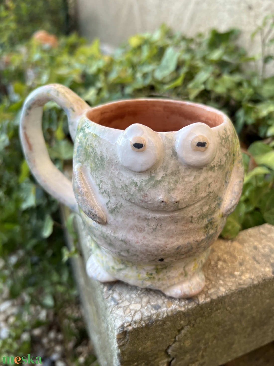 Vidám béka bögre  tökéletes ajándék, 400 ml - otthon & életmód - konyhafelszerelés, tálalás - tálalás - bögre & csésze - Meska.hu