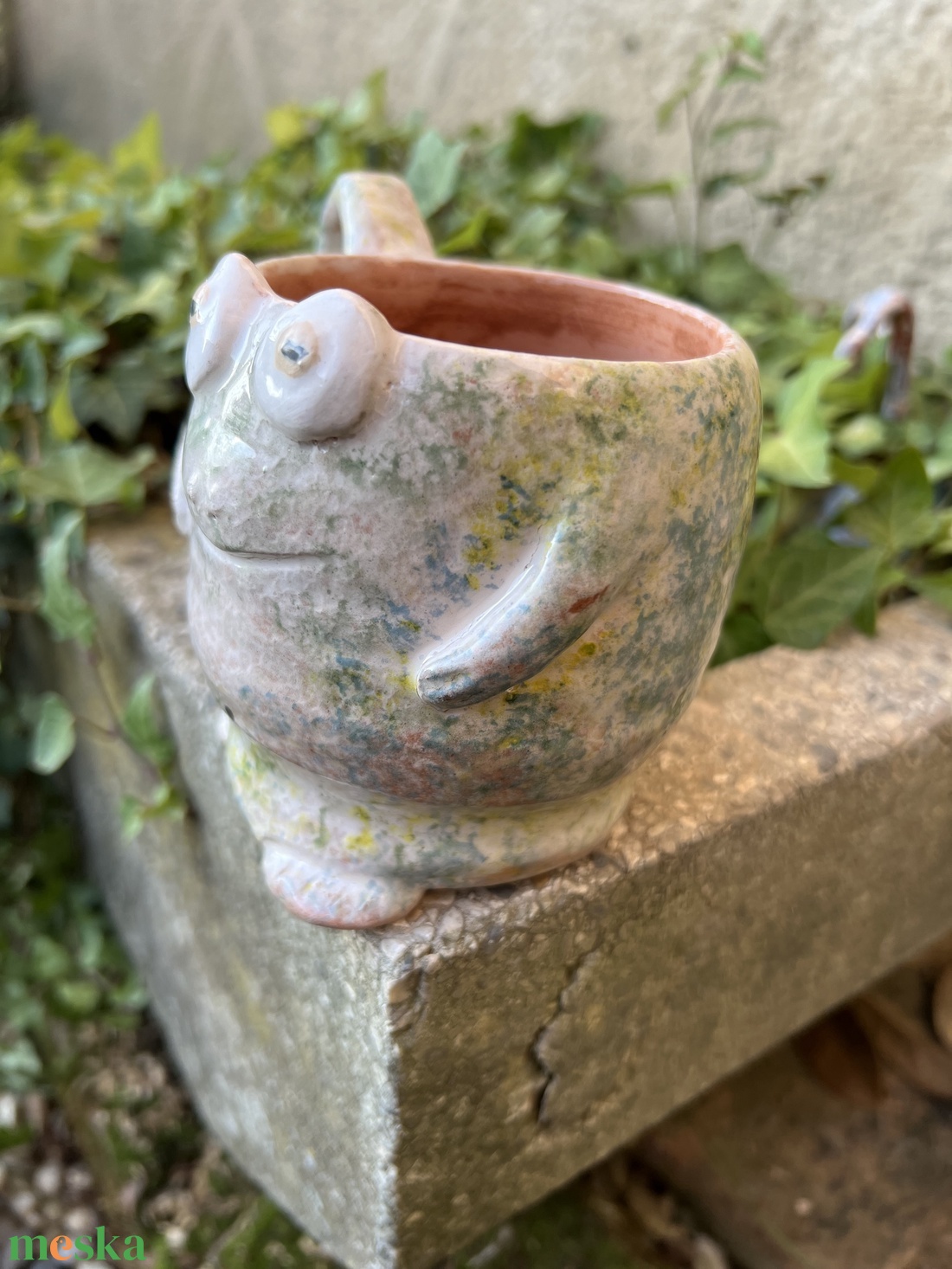 Vidám béka bögre  tökéletes ajándék, 400 ml - otthon & életmód - konyhafelszerelés, tálalás - tálalás - bögre & csésze - Meska.hu