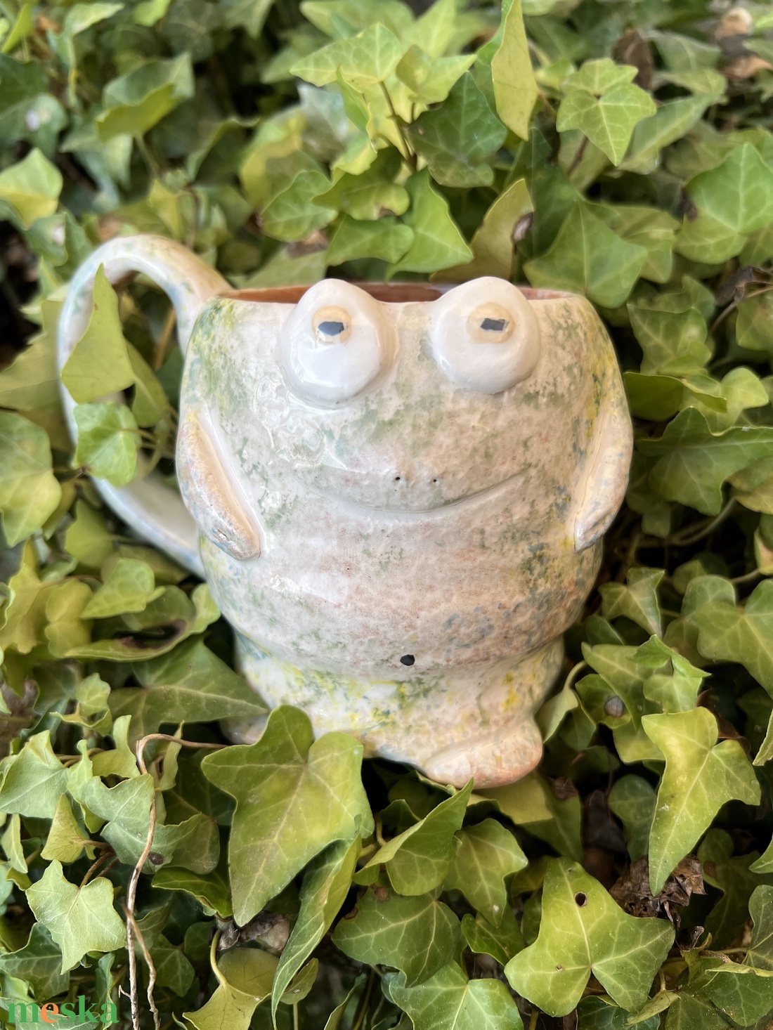 Vidám béka bögre  tökéletes ajándék, 400 ml - otthon & életmód - konyhafelszerelés, tálalás - tálalás - bögre & csésze - Meska.hu