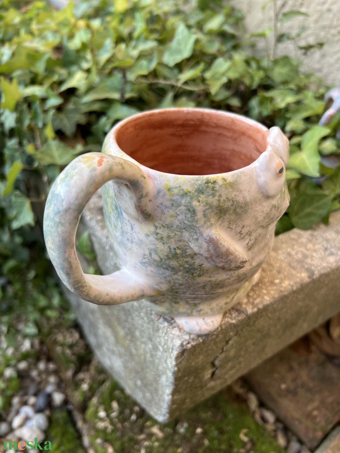 Vidám béka bögre  tökéletes ajándék, 400 ml - otthon & életmód - konyhafelszerelés, tálalás - tálalás - bögre & csésze - Meska.hu