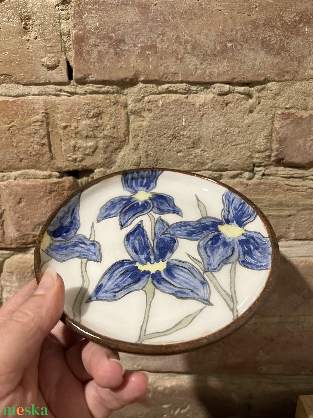 Kézzel készített kerámia desszertes tányér  Irisz 15 cm - otthon & életmód - konyhafelszerelés, tálalás - tálalás - tányér & étkészlet - Meska.hu